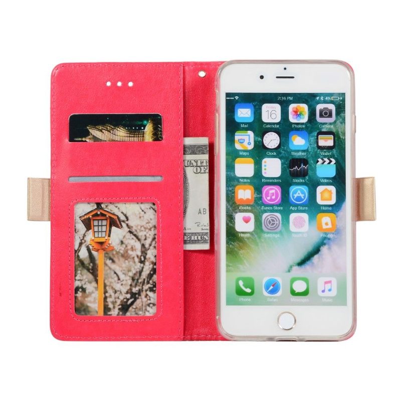 Flip Case iPhone 8 Plus / 7 Plus Hemming Romanttinen Pitsi Hihnalla