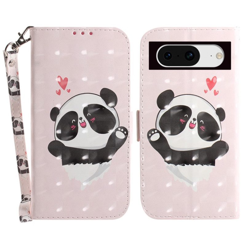 Kotelot Google Pixel 8 Panda Love Hihnalla