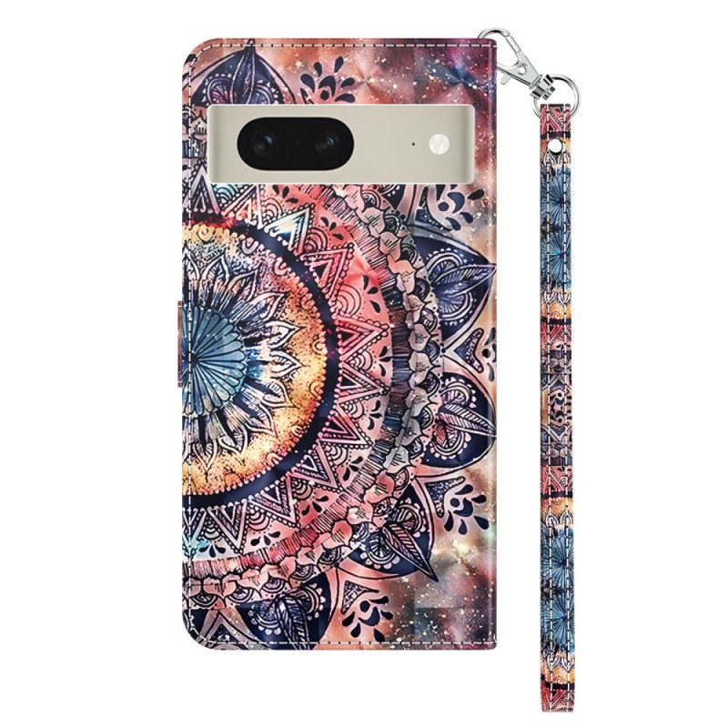 Kotelot Google Pixel 8 Värikäs Mandala Hihnalla Suojakuori