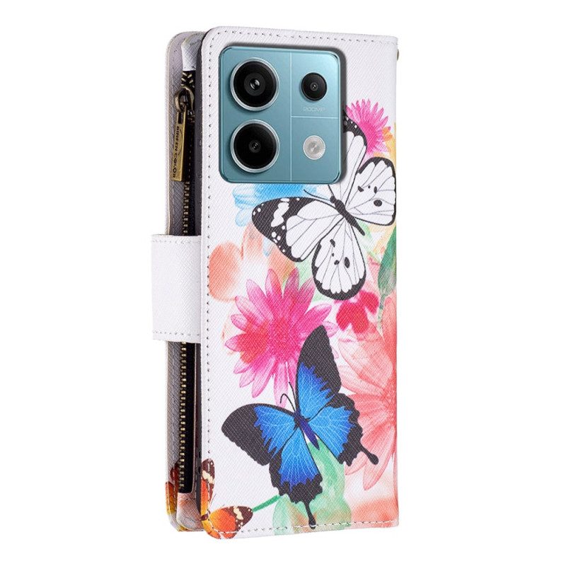 Kotelot Xiaomi Redmi Note 13 Pro 4g Two Butterflies -lompakko Hihnalla