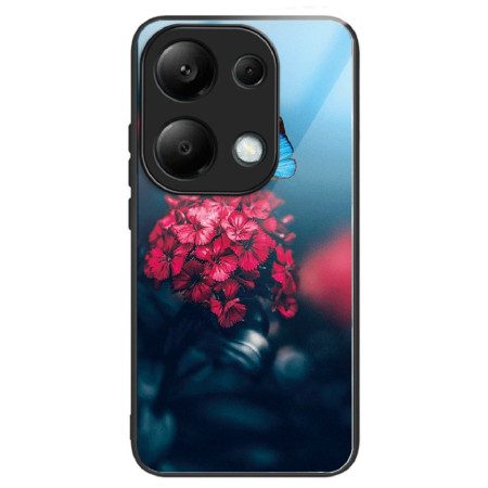 Kuori Xiaomi Redmi Note 13 Pro 4g Karkaistu Lasi Punaisia Kukkia Ja Perhosia