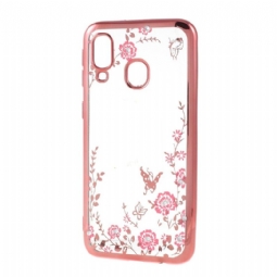 Kuori Samsung Galaxy A40 Suojakuori Sheer Floral Spring - Rose Gold