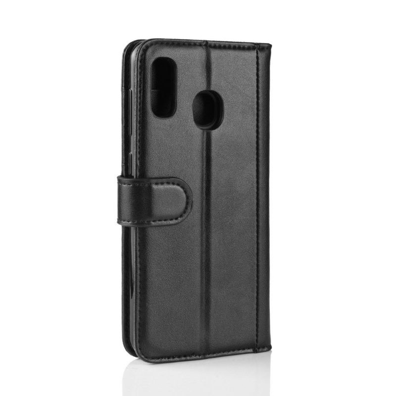 Nahkakuori Samsung Galaxy A40 Premium Leather - Musta