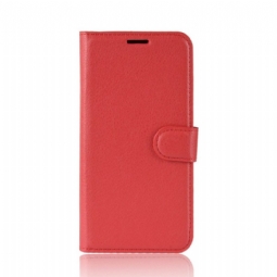 Flip Case Realme 6 Pro Hemming Lompakkokuori Style Leather - Punainen