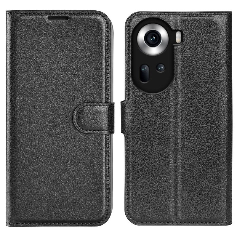 Kotelot Oppo Reno 11 5g Classic Litchi Faux Leather Suojakuori