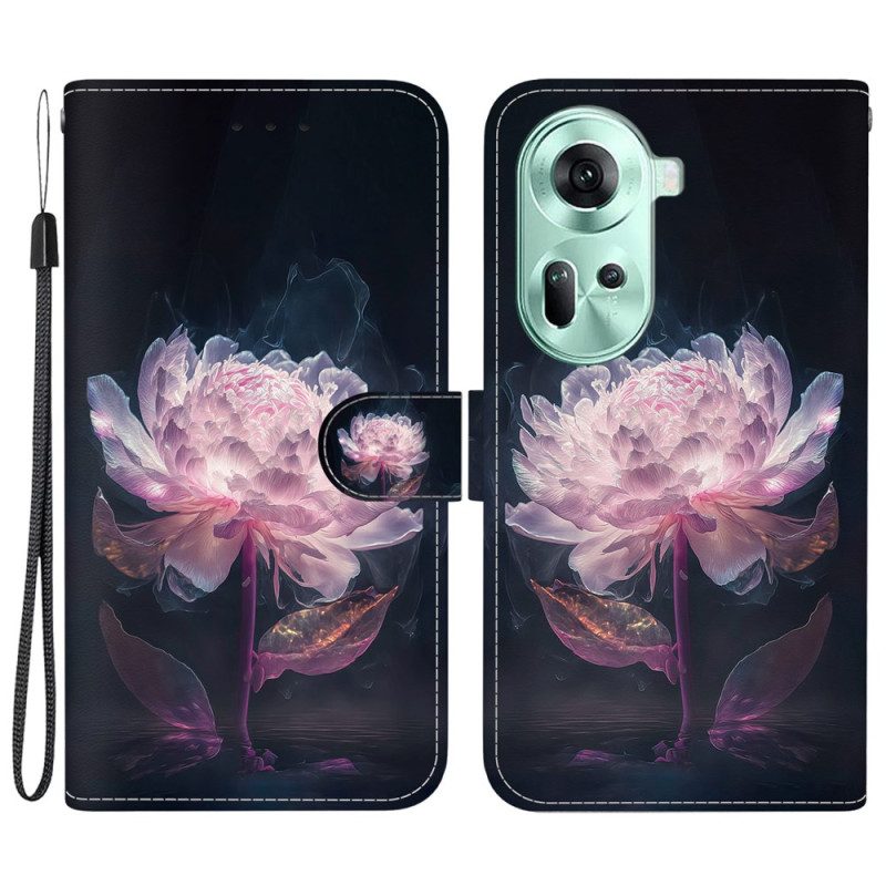 Kuoret Oppo Reno 11 5g Violetti Pioni Hihnalla