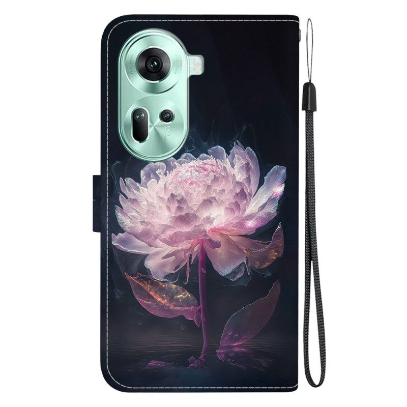 Kuoret Oppo Reno 11 5g Violetti Pioni Hihnalla