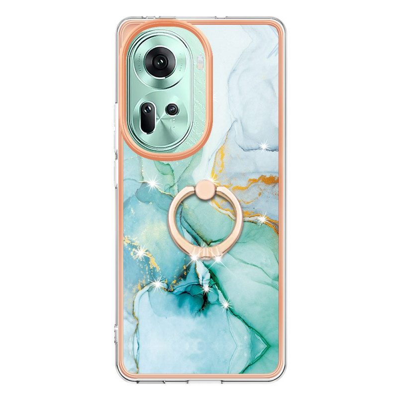 Kuori Oppo Reno 11 5g Marble Design -tukirengas Suojakuori