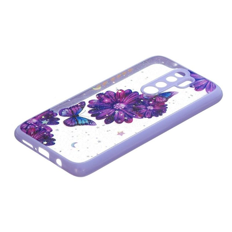 Case Xiaomi Redmi Note 8 Pro Murtumaton Puhelinkuoret Purppuraisia Kukkia Ja Perhosia