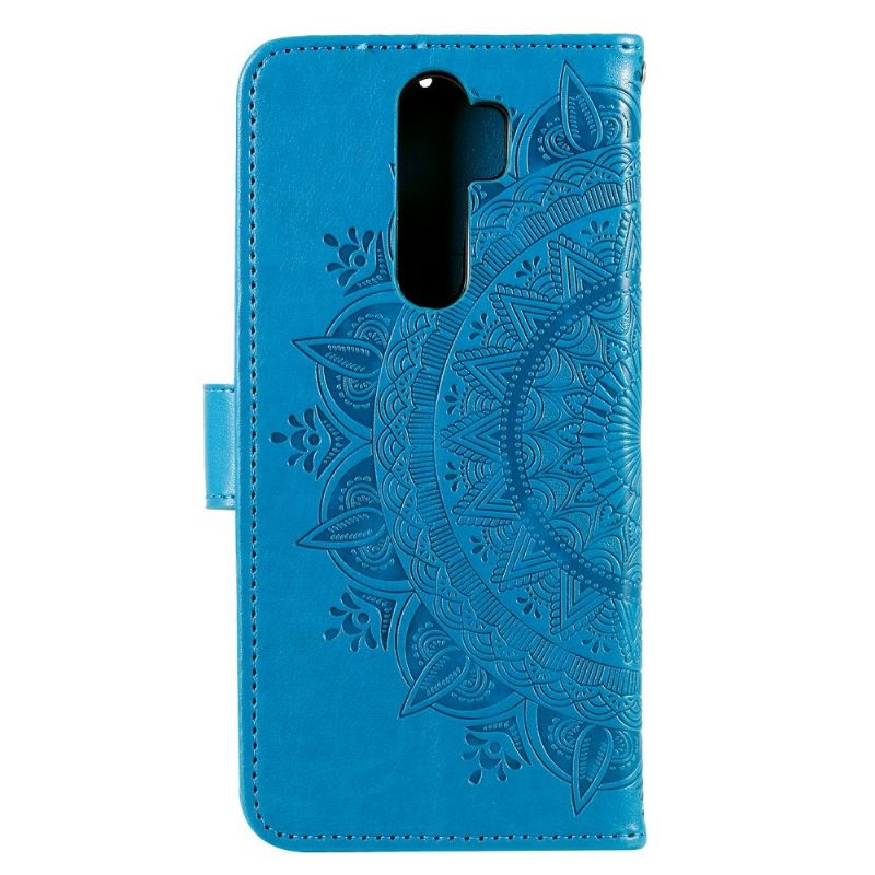 Nahkakotelo Xiaomi Redmi Note 8 Pro Murtumaton Puhelinkuoret Mandala-aurinko Kaulanauhalla