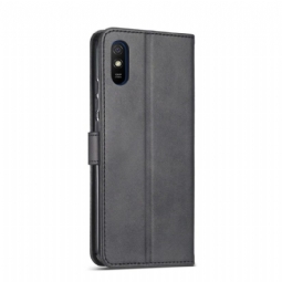 Flip Case Xiaomi Redmi 9A Hemming Leather Effect Lc.imeeke