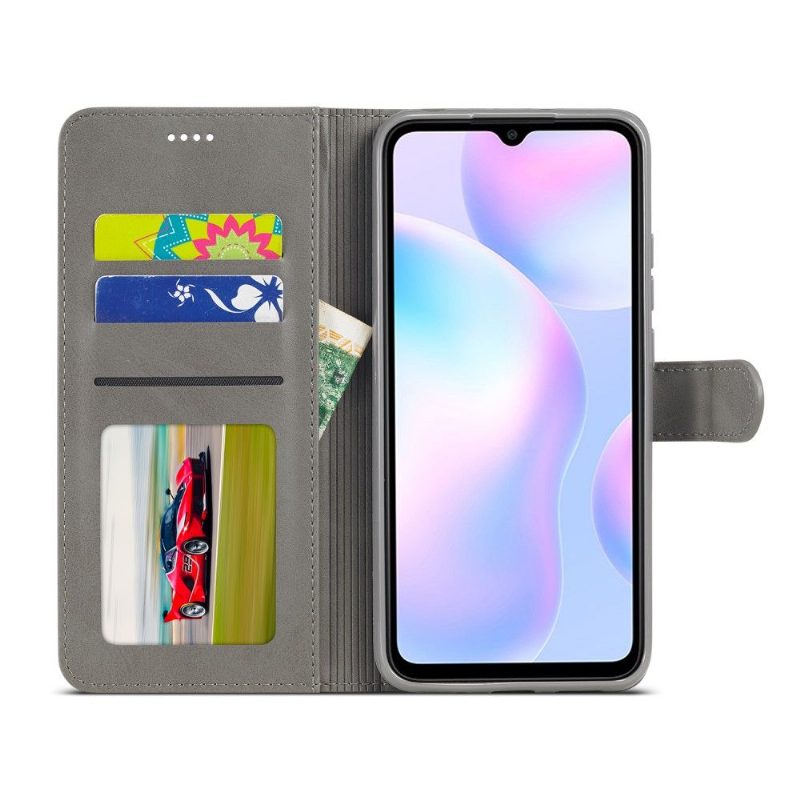 Flip Case Xiaomi Redmi 9A Hemming Leather Effect Lc.imeeke