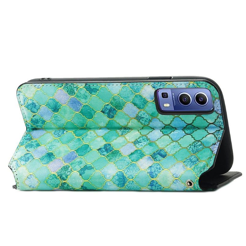 Flip Case Vivo Y72 5G Hemming Arabesque-kuvio