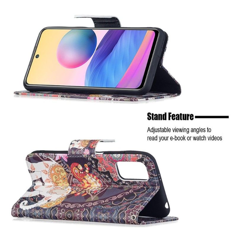 Flip Case Xiaomi Redmi Note 10 5G / Poco M3 Pro Hemming Elephant Patterns