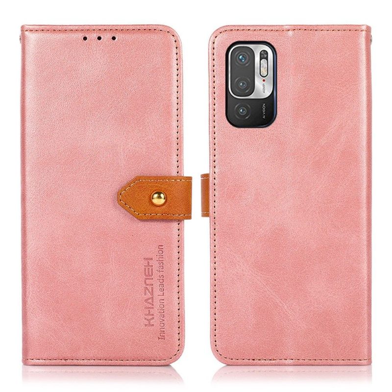 Flip Case Xiaomi Redmi Note 10 5G / Poco M3 Pro Hemming Khazneh Bicolor Keinonahka