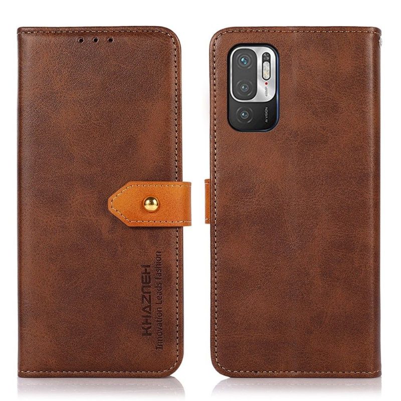 Flip Case Xiaomi Redmi Note 10 5G / Poco M3 Pro Hemming Khazneh Bicolor Keinonahka