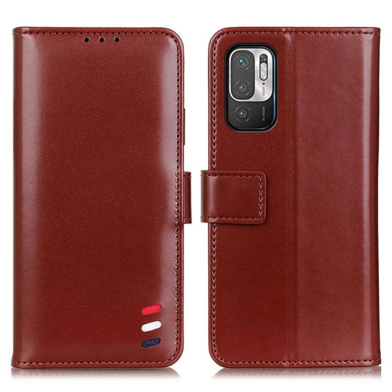 Flip Case Xiaomi Redmi Note 10 5G / Poco M3 Pro Hemming Melody Leather Effect -tukitoiminto