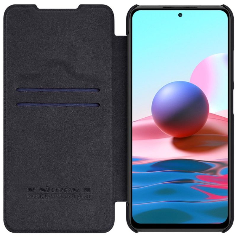 Flip Case Xiaomi Redmi Note 10 5G / Poco M3 Pro Hemming Qin-sarjan Nahkaefekti