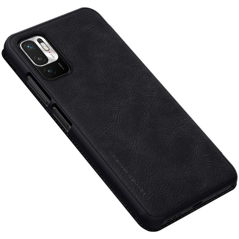 Flip Case Xiaomi Redmi Note 10 5G / Poco M3 Pro Hemming Qin-sarjan Nahkaefekti