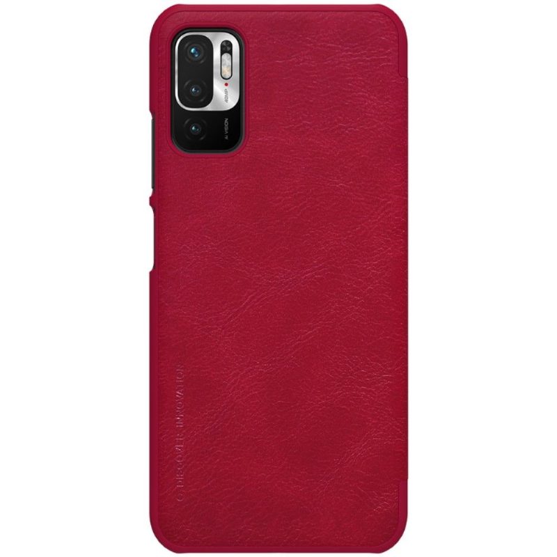 Flip Case Xiaomi Redmi Note 10 5G / Poco M3 Pro Hemming Qin-sarjan Nahkaefekti