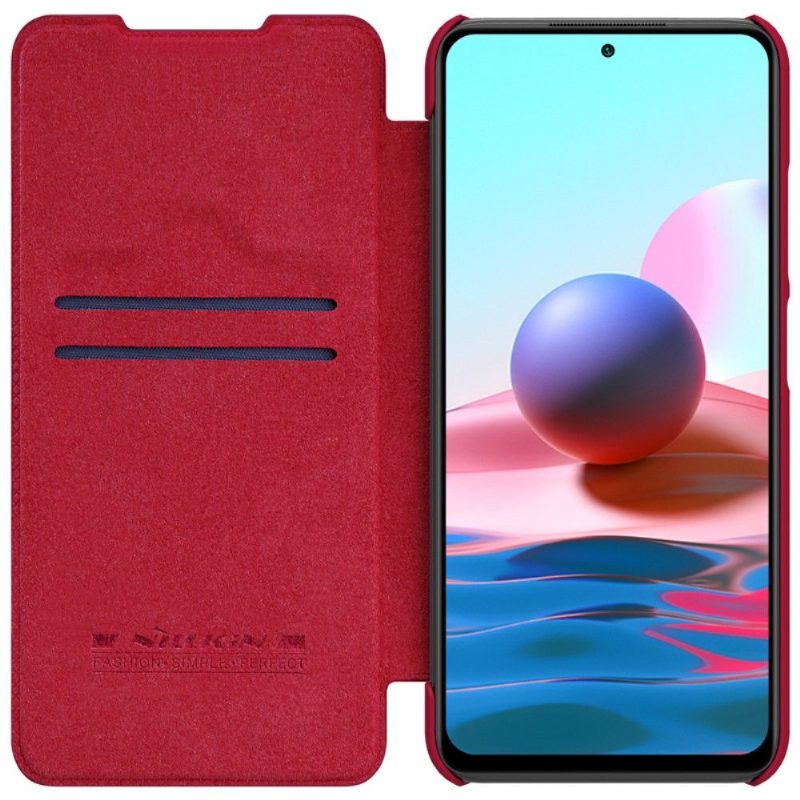 Flip Case Xiaomi Redmi Note 10 5G / Poco M3 Pro Hemming Qin-sarjan Nahkaefekti