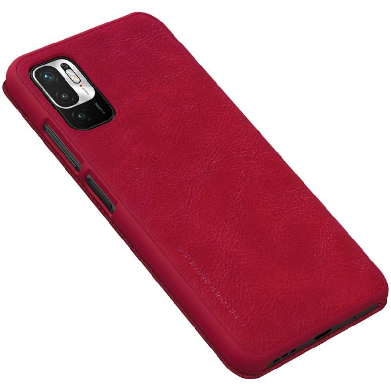 Flip Case Xiaomi Redmi Note 10 5G / Poco M3 Pro Hemming Qin-sarjan Nahkaefekti