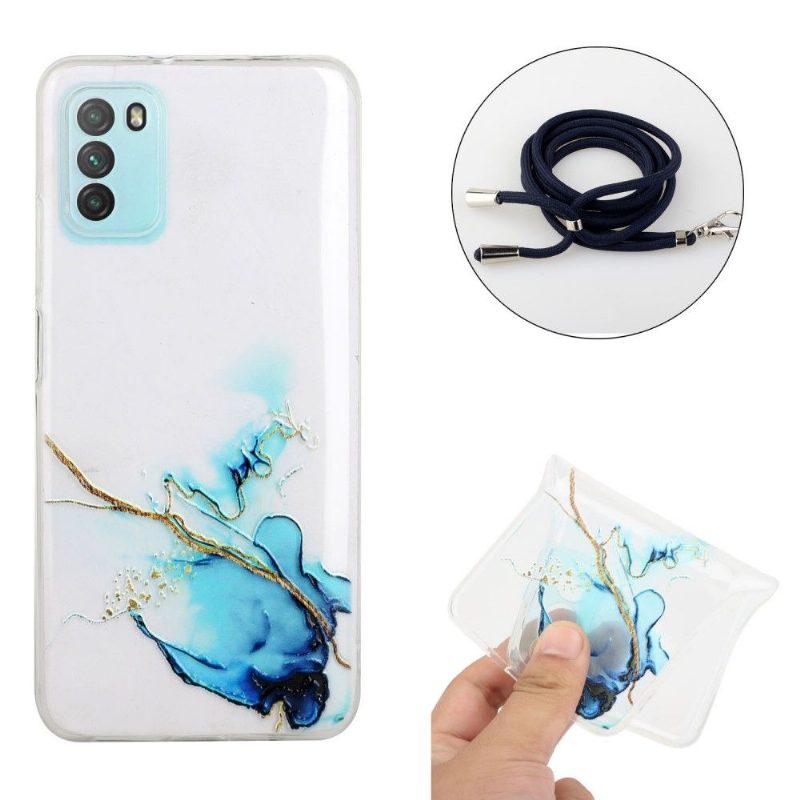 Kuori Xiaomi Redmi Note 10 5G / Poco M3 Pro Hemming Marble Nauhalla Olkahihnalla