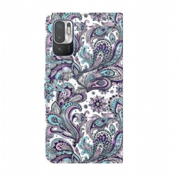 Nahkakotelo Xiaomi Redmi Note 10 5G / Poco M3 Pro Murtumaton Puhelinkuoret Paisley Flower