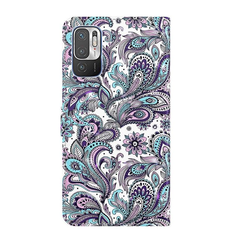 Nahkakotelo Xiaomi Redmi Note 10 5G / Poco M3 Pro Murtumaton Puhelinkuoret Paisley Flower