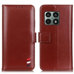 Flip Case OnePlus 10 Pro 5G Kolmivärinen Nahkaefekti