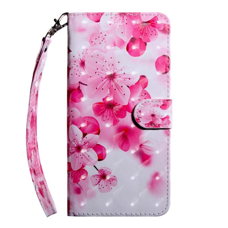 Flip Case OnePlus 10 Pro 5G Kukkainen Hihnalla