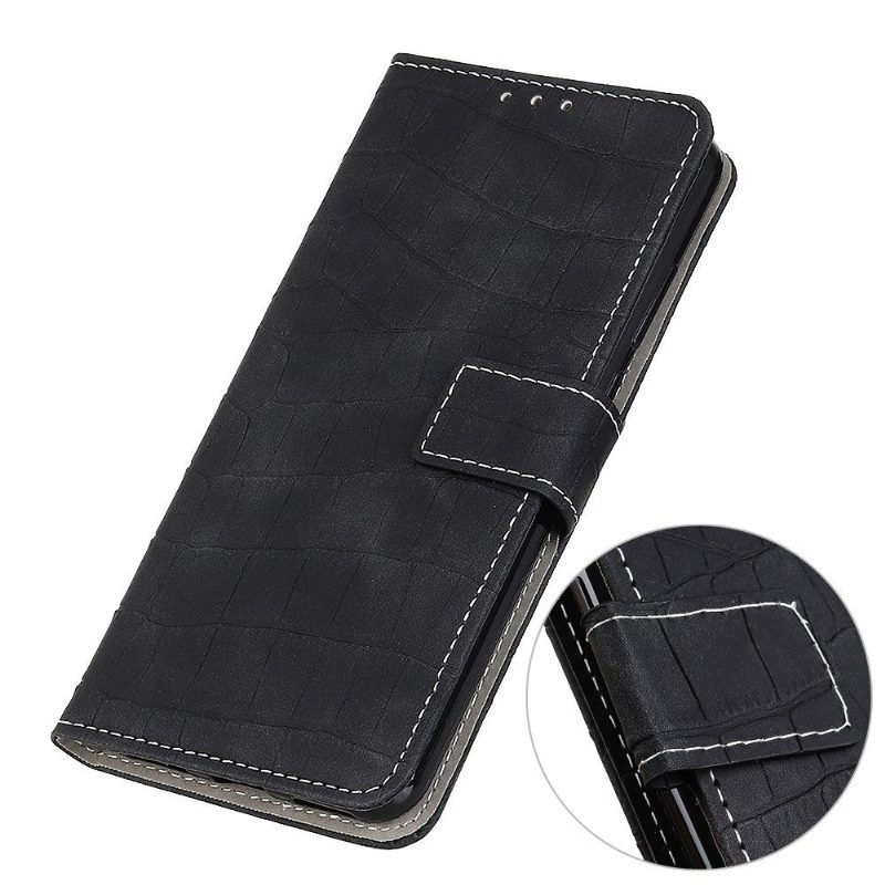 Flip Case OnePlus Nord 2 5G Hemming Keinonahka Croc Look