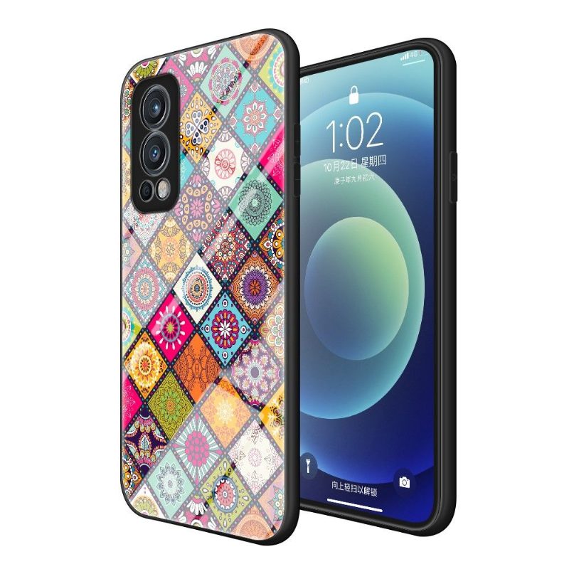 Kuori OnePlus Nord 2 5G Kaleidoscope Mandala Jalustalla