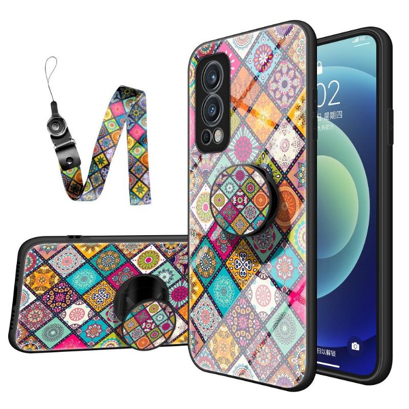 Kuori OnePlus Nord 2 5G Kaleidoscope Mandala Jalustalla