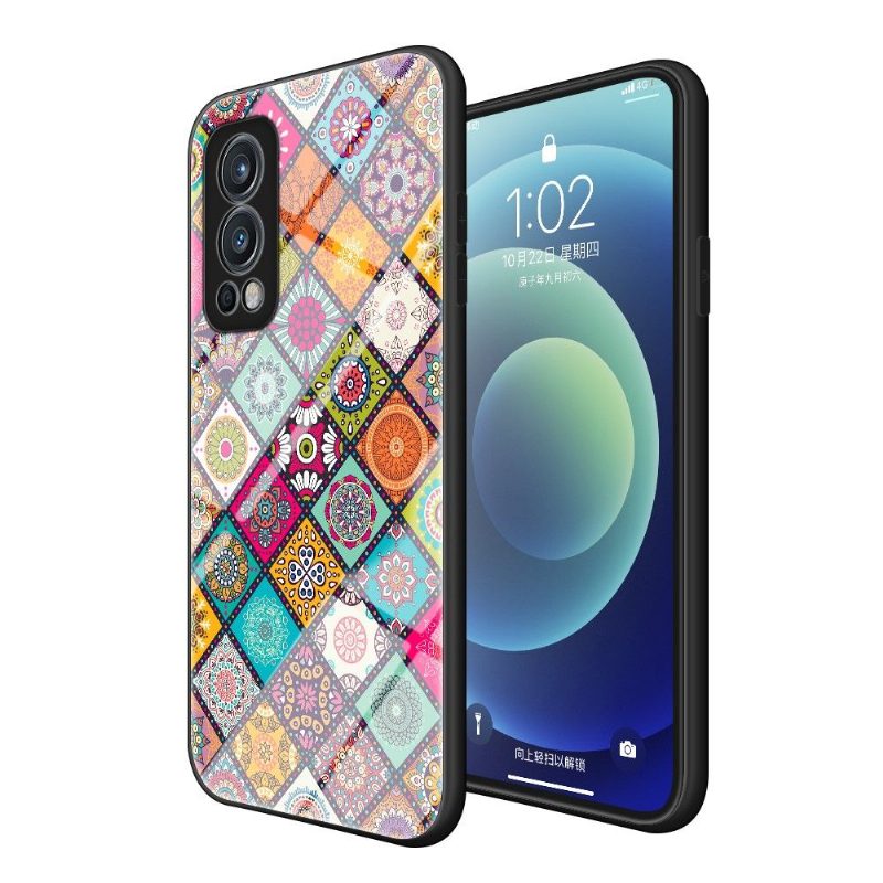 Kuori OnePlus Nord 2 5G Kaleidoscope Mandala Jalustalla