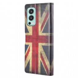 Nahkakotelo OnePlus Nord 2 5G Vintage Britannian Lippu