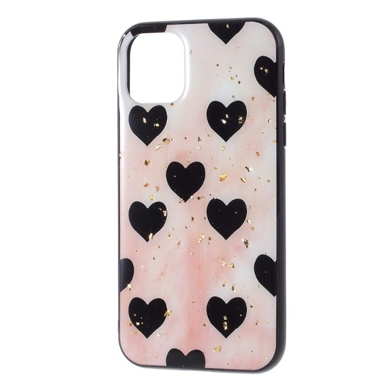 Case iPhone 11 Pro Black Hearts