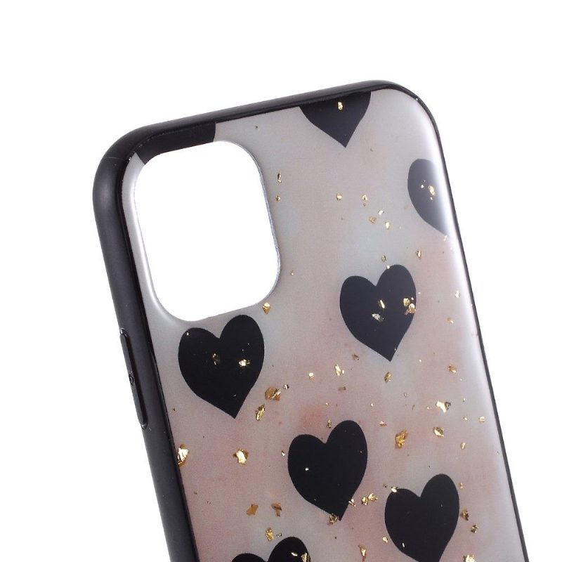 Case iPhone 11 Pro Black Hearts