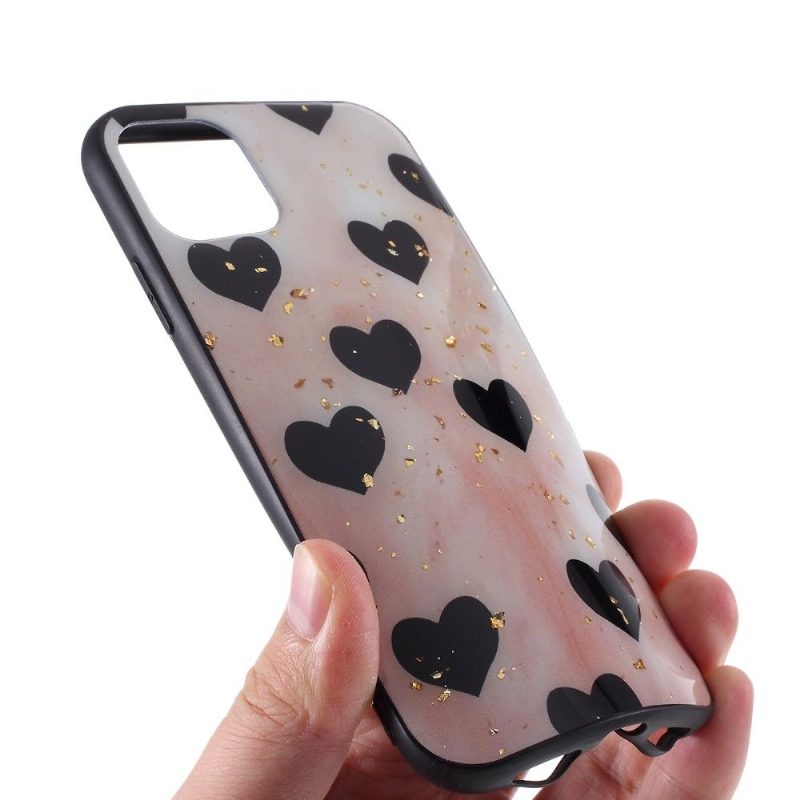 Case iPhone 11 Pro Black Hearts