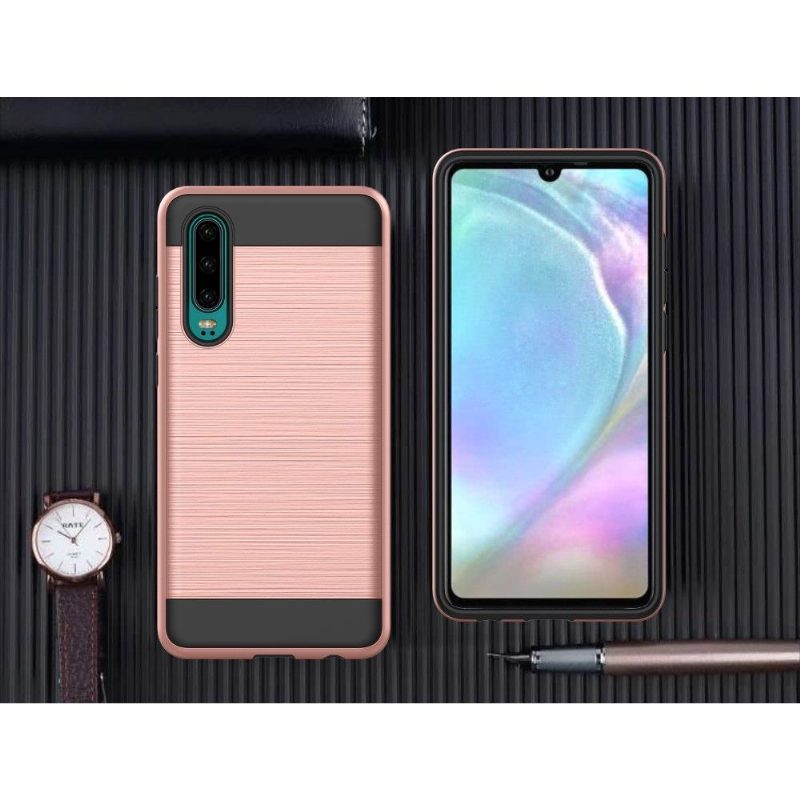 Kuori Huawei P30 Harjattu Metalliefekti - Ruusukulta