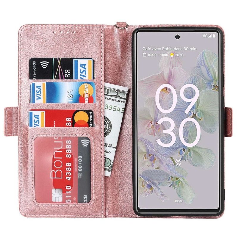 Flip Case Google Pixel 6a Hemming Lompakkokuori Suojaketju Kuori Kotelot Flip Flip