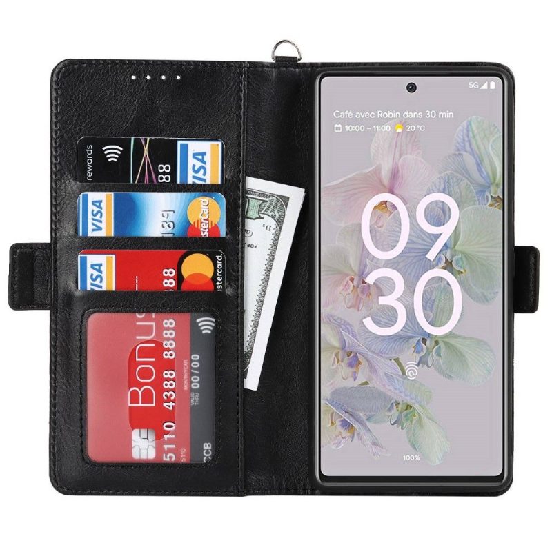 Flip Case Google Pixel 6a Hemming Lompakkokuori Suojaketju Kuori Kotelot Flip Flip