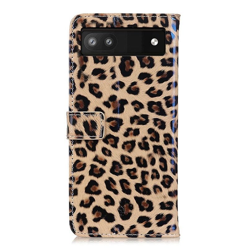 Kotelot Google Pixel 6a Suojakuori Faux Leather Leopard Style