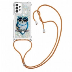 Kuori Samsung Galaxy A13 Kiristysnyörillä Paljetti Kiristysnyöri Miss Owl