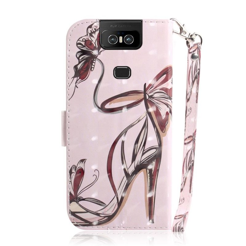 Nahkakotelo Asus Zenfone 6 Murtumaton Puhelinkuoret Pattern Heel