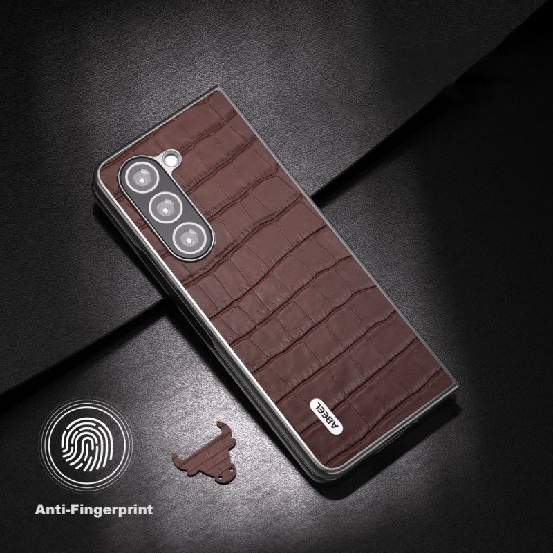 Case Samsung Galaxy Z Fold 5 Puhelinkuoret Aitoa Nahkaa Krokotiilimuotoilu