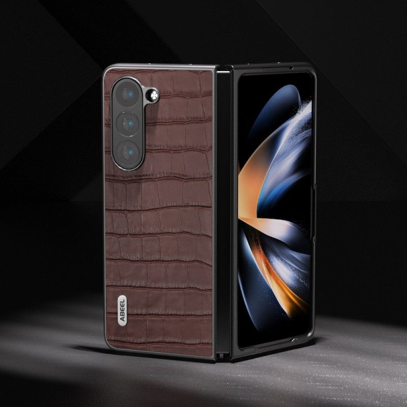 Case Samsung Galaxy Z Fold 5 Puhelinkuoret Aitoa Nahkaa Krokotiilimuotoilu