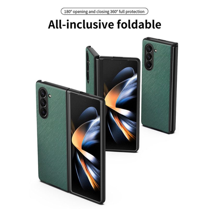 Kuori Samsung Galaxy Z Fold 5 Kudottu Vaikutus Nahkatyyli