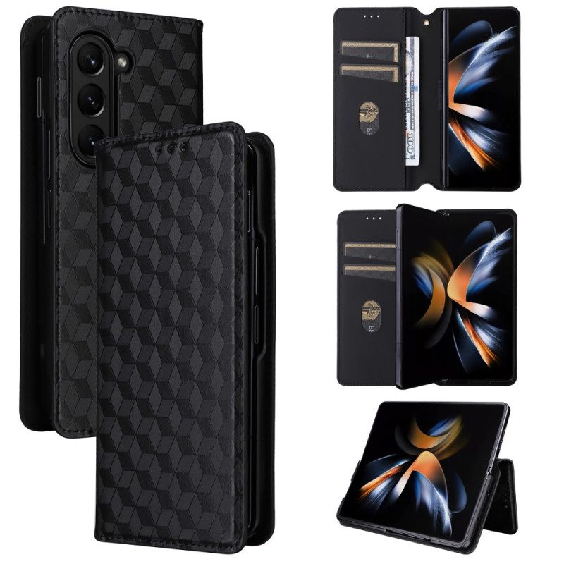 Nahkakotelo Samsung Galaxy Z Fold 5 3d-kuvio