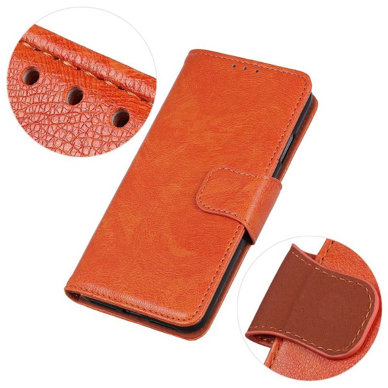 Flip Case Xiaomi Redmi Note 8 2021 Hemming Ikääntynyt Nahkatyyli